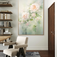 תמונת קנבס עדינה של ורדים בגווני שמנת וירוק – עיצוב רומנטי ויוקרתי מתוך קולקציית NEXTGEN BY BAR של תכשיט לבית.