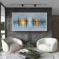 תמונת קנבס לסלון/חדר שינה | אורות העיר | דגם - CR8851