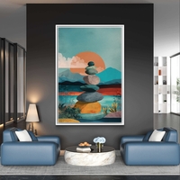 תמונת קנבס אבני איזון מול שקיעה צבעונית