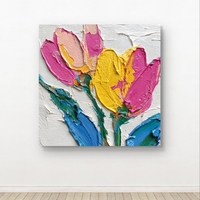 טוליפים בפופ – תמונת קנבס פרחים צבעוניים בסגנון אימפסטו מודרני | CK5521
