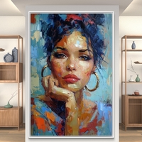 תמונת קיר קנבס דיוקן נשי בסגנון אבסטרקטי צבעוני