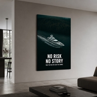 No Risk No Story – תמונת קנבס יאכטה מוטיבציונית למשרד יוקרתי | MT5664