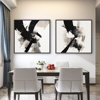 זוג תמונות אבסטרקט גיאומטרי לפינת אוכל או לסלון דגם - B10024