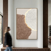 תמונת עלי מניפה אבסטרקטיים – אמנות LED על סוללות עם שלט רחוק-מידה 120*80