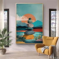 איזון שקיעה – תמונת קנבס אבני זן מול נוף שקיעה צבעוני | CT2222