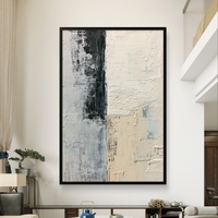 עמוד מונוכרום – תמונת קנבס אבסטרקט אנכית בשחור, לבן ושמנת | CR6541