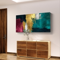 קנבס מודרני צבעוני עם נגיעות זהב דרמטיות