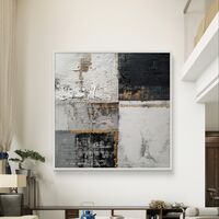 תמונה מודרנית לסלון עם טקסטורה מדומה והדפסה חלקה.