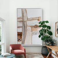 קווים זהובים – תמונת קנבס אבסטרקט טקסטורלית בלבן, בז׳ וזהב | CR6543