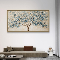 קנבס טבעי לסלון בעיצוב כחול בהיר