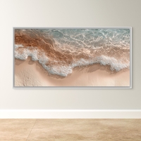 תמונת קנבס לרוחב של חוף וגלים בגווני טורקיז וזהב – NEXTGEN BY BAR