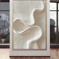 תמונת קנבס אבסטרקטית בגווני שמנת ובז’ עם קווים זורמים, עיצוב מינימליסטי מודרני מסדרת NEXTGEN BY BAR