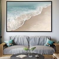 תמונת קנבס רחבה של חוף ים בגווני תכלת וחול בהיר, עם הדפסה חלקה ואיכותית – NEXTGEN BY BAR.