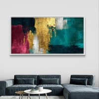 תמונת קנבס טורקיז וזהב מבית תכשיט לבית