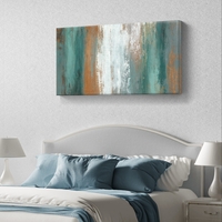 פסי עומק – תמונת קנבס אבסטרקט טקסטורה בפסי טורקיז וחום | TF3455