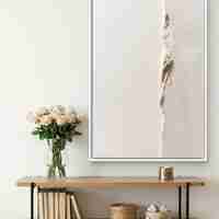 תמונת קנבס בגווני שמנת עם טקסטורה עדינה ושבר מודרני