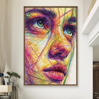 דיוקן מופשט צבעוני בקווים דינמיים על קנבס – NEXTGEN BY BAR