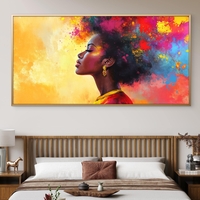 תמונת קנבס צבעונית של דיוקן נשי עם רקע כתום-אדום וצבעים מתפרצים – עיצוב אמנותי מתוך קולקציית NEXTGEN BY BAR של תכשיט לבית.