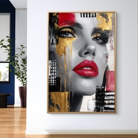 תמונת קנבס גדולה לסלון בעיצוב שחור לבן זהב