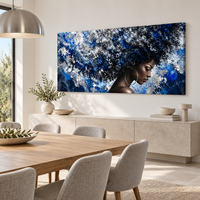 דיוקן נשי בכחול עמוק ולבן | דגם BL6931