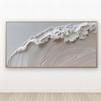 תמונת קנבס טקסטורה לבנה בסגנון גלים עדינים – NEXTGEN BY BAR