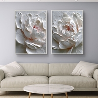 זוג תמונות קנבס אדמוניות לבנות דמוי תבליט עדין – דגם TL8553