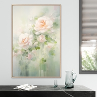 תמונת קנבס עדינה של ורדים בגווני שמנת וירוק – עיצוב רומנטי ויוקרתי מתוך קולקציית NEXTGEN BY BAR של תכשיט לבית.