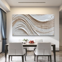 גלי מרקם בגווני שמנת ובז׳ על זכוכית – תמונת זכוכית מינימליסטית | GX4174