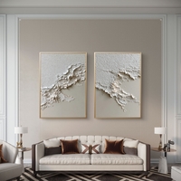 תמונת קנבס זוגית מינימליסטית בגווני לבן ושמנת עם טקסטורה עדינה ומראה רגוע