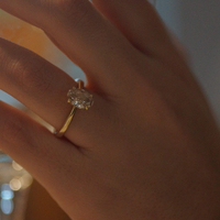 טבעת יהלום ורוד אובל NOA