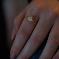 טבעת פרח יהלום מעבדה