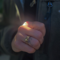 טבעת פרח יהלום שמפניה