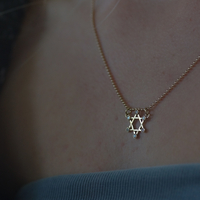 שרשרת תליון מגן דוד 6 יהלומים