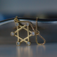 שרשרת תליון מגן דוד 6 יהלומים