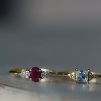 טבעת אמה רובי ויהלומי מעבדה