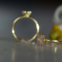 טבעת פרח יהלום מעבדה