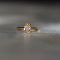 טבעת יהלום ורוד אובל NOA