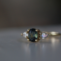 טבעת אמה ספיר ויהלומי מעבדה