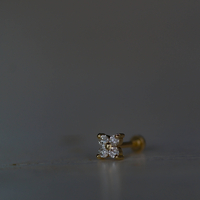 עגיל תלתן זהב