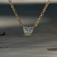 שרשרת יהלום  לב  מרחף 0.50CT  מעבדה