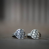 טבעת פרח החיים עגולה