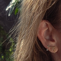 עגיל עניבה יהלום לבן מעבדה