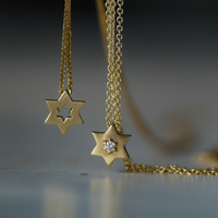 שרשרת תליון מגן דוד תלת יהלום
