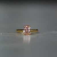 טבעת יהלום ורוד אובל NOA