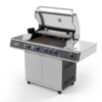 גריל גז Beefmaster Deluxe 4 עם עגלה, רוטיסרי וכירת צד | 4 מבערי Quad