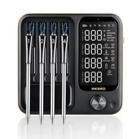 מדחום אלחוטי INKBIRD INT-14-BW עם 4 פרובים – WiFi + Bluetooth לגריל, מעשנה וטאבון