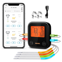 מד חום Bluetooth INKBIRD IBT-4XS – מדחום דיגיטלי עם 4 רגשים לגריל, מעשנה וטאבון