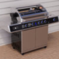 גריל גז Beefmaster Deluxe 4 עם עגלה, רוטיסרי וכירת צד | 4 מבערי Quad
