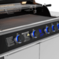 גריל גז Beefmaster Deluxe 4 עם עגלה, רוטיסרי וכירת צד | 4 מבערי Quad
