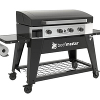 גריל פלאנצ'ה Beefmaster 4 עם עגלה | 4 מבערים ומשטח פלדה 4 מ
